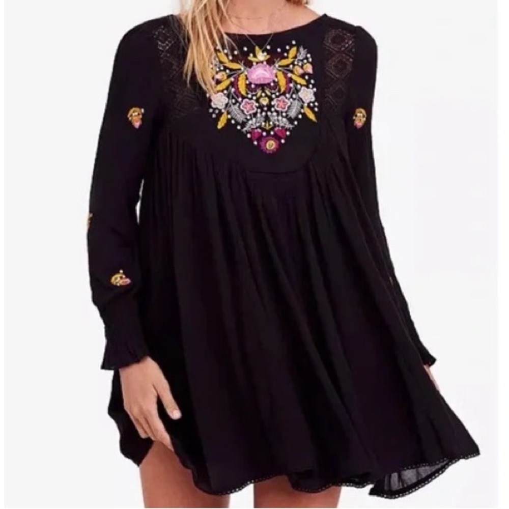Free People Mohave Embroidered Mini Dress